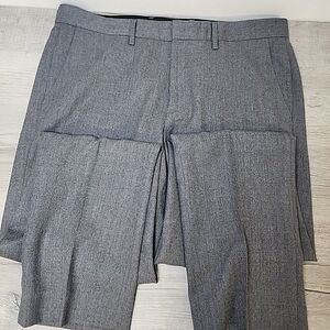 J Crew Pants Men's 34x32 Dark Gray Lined Wool Houndstooth Flat Front‎ Straight